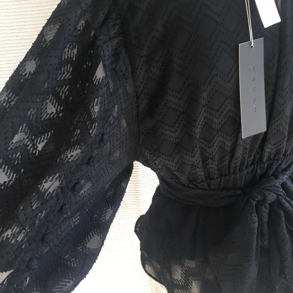 Anthropologie Layered Sheer Print Kimono Blouse - Picture 2 of 8